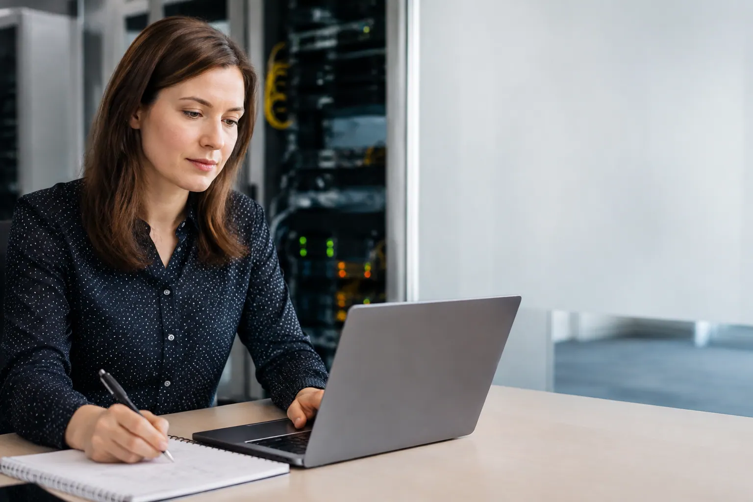 Project coordinator reviewing an enterprise hardware request